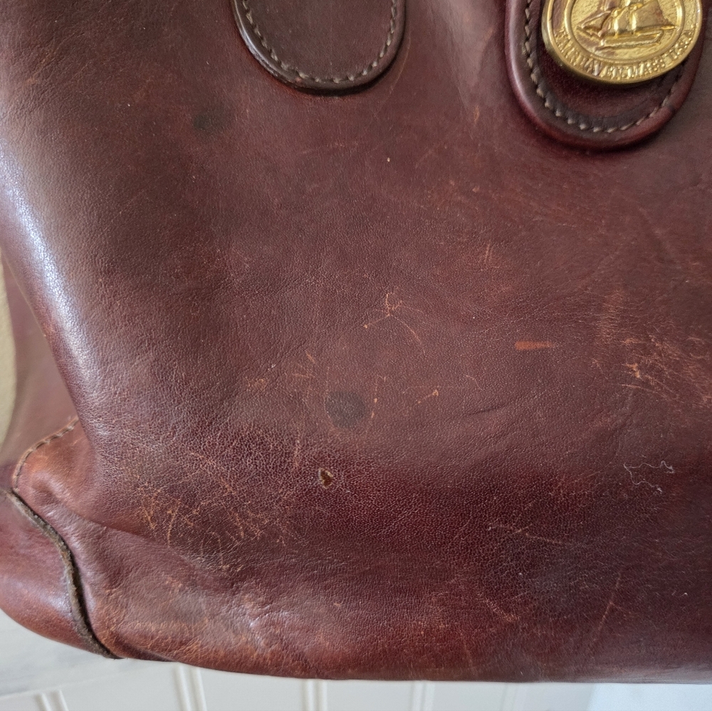 Brahmin leather satchel 13" by 8" Chocolate Brown VTG - Picture 11 of 11
